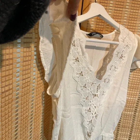 Zara Ivory Crochet Lace Top - Picture 3 of 6